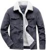 Men's Corduroy Jacket with Sherpa Lining, Button Front Closure, Chest Pockets, Multiple Colors Available