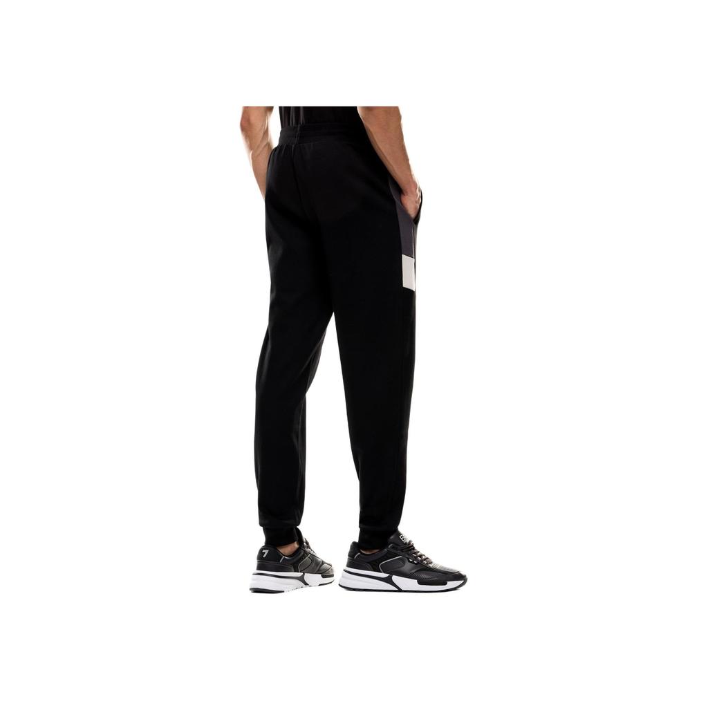 Emporio Armani EA7 Elastic Waist Letter Print Cotton Long Jogging Pants Men bottoms Black 7M000281-AF12660-UC001