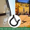 2025 New 20pcs Screw Hooks for Outdoor String Lights, Q-Hooks for Light Eye Hooks Cup Ceiling Wall Hooks with Safety Buckles