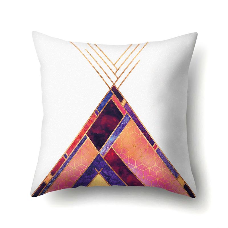 Polyester Pillow Case Decorative Geometric Home Printed Pillow Case Waist Cushion Cover Car Cushion Head Cushion Cover