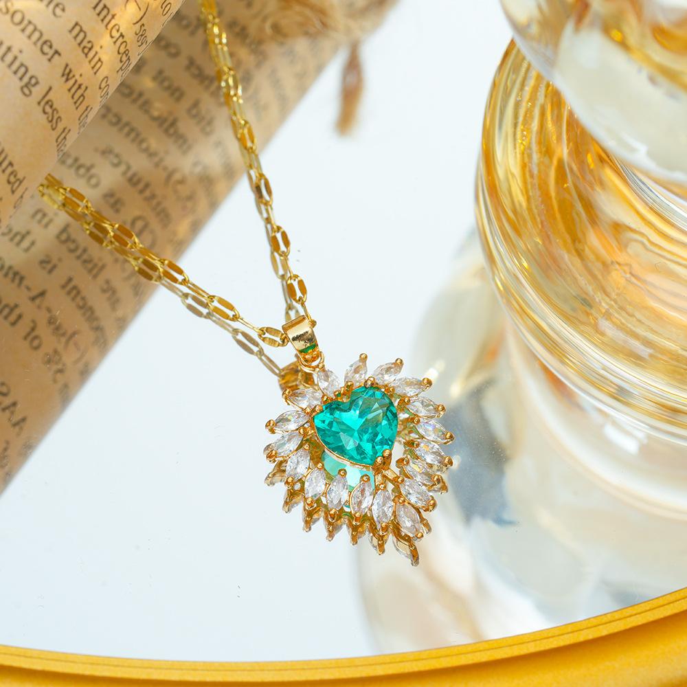 

Изумрудное ожерелье «Любовь» для женщин, модное универсальное высококачественное ювелирное изделие в форме сердца