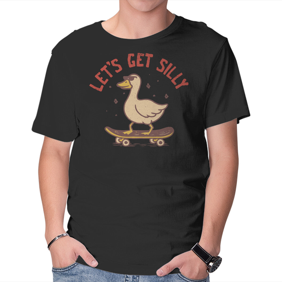 Unisex Crew Neck T-Shirt Going Silly Graphic Short Sleeve Casual Tee M