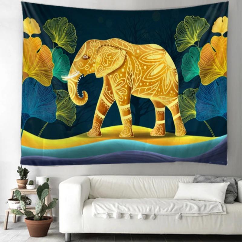 Wanddekoration Zuhause Wandteppich Elefantenmalerei Muster Hintergrund Büro Wohnzimmer Wandteppich