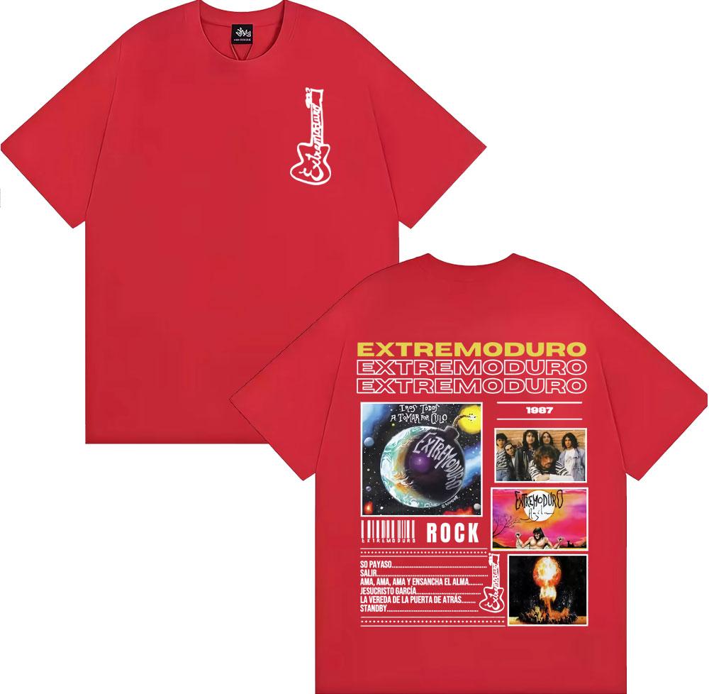 

Rock Band EXTREMODURO Tour 2025 Cover Tshirt Unisex Women Fashion Vintage Short Sleeve T Shirts Summer Pop Loose Oversized T Shirt S