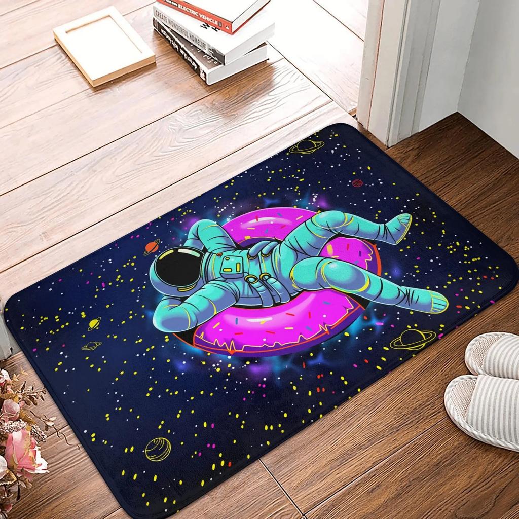 Welcome To My Space Doormat Astronaut Moon Pattern Black White Entrance Mat Fashionable Home Decor Rug Non-Slip Welcome Mat Gift