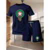 Men's casual sportswear set - printed t-shirt and shorts combo, breathable summer outdoor clothing