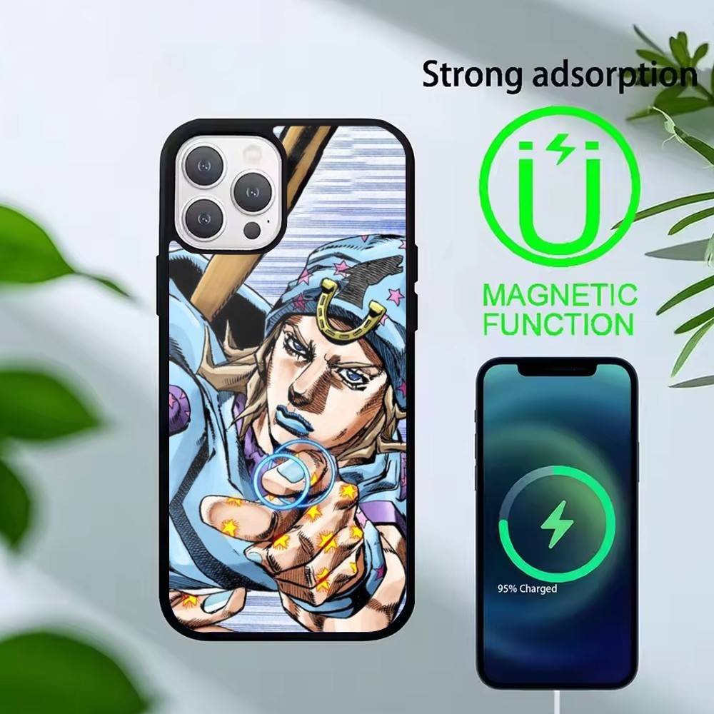 

Чехол для телефона с изображением из аниме JoJo s Bizarre Adventure для iPhone 17,16,15,14,13,Pro,Max,Plus, Магнитный для беспроводной зарядки Magsafe iPhone12PROMAX
