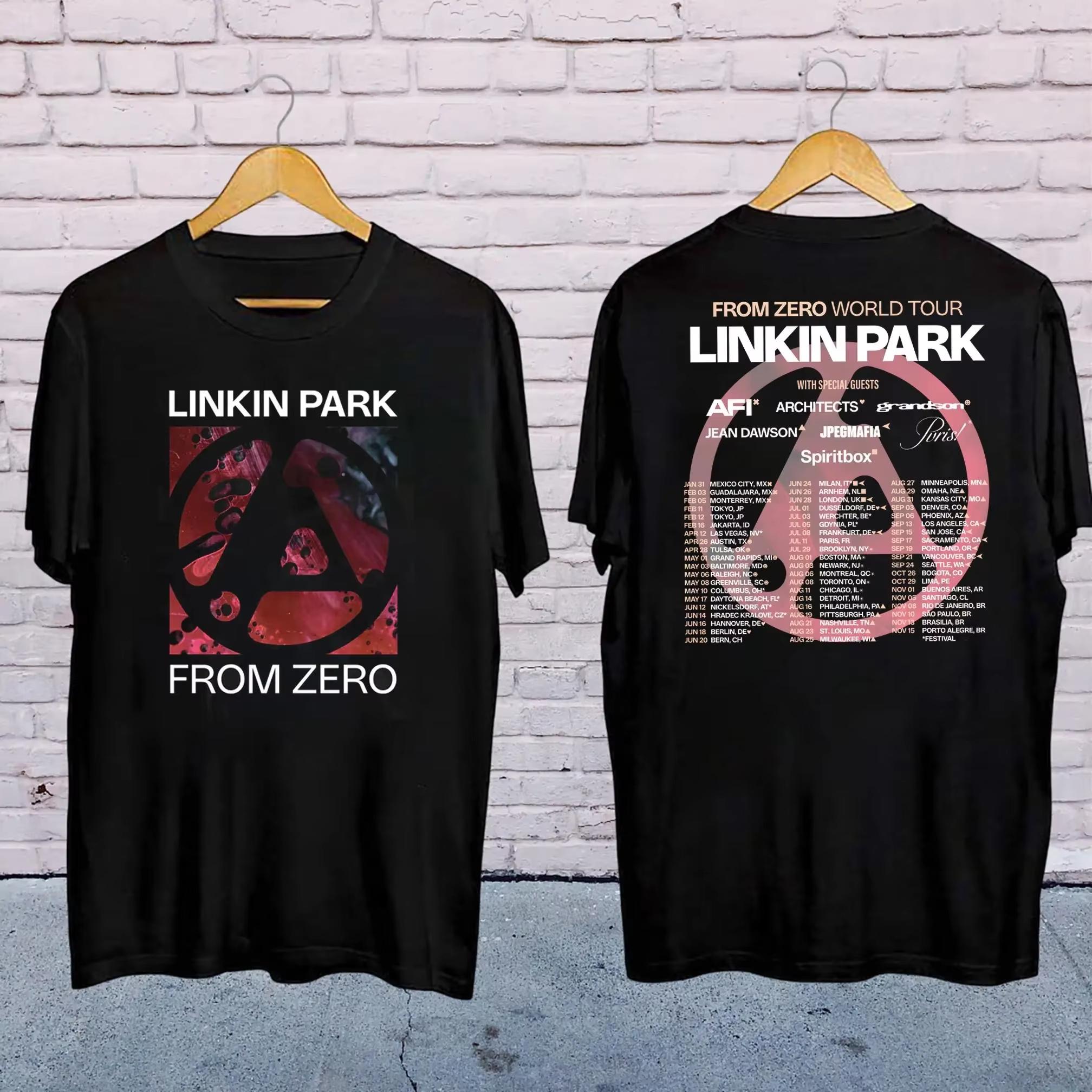 GUOYAN TOP 2025Fashion Officieel Heren Linkin-Park From Zero World Tour T-shirt Unisex Harajuku O-Hals Korte Mouw Popmuziek Shirt Fan Cadeau L