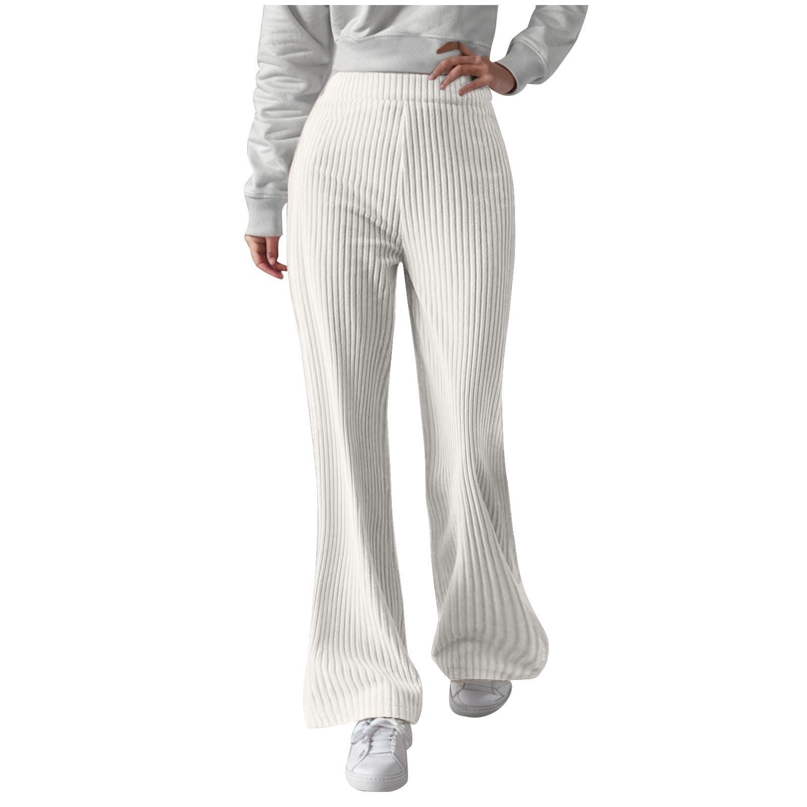 

Женские модные полосатые свободные однотонные спортивные брюки повседневные брюки клеш брюки для йоги XL белый