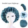 New Solid Color Satin Silk Bonnet for Women, Premium Elastic Band Sleep Cap, Large Double-Layer Satin Lace Sleep Bonnet