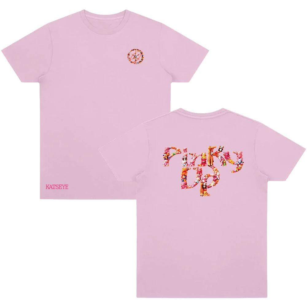2026 Katseye T-Shirt PINKY UP Cartoon Print T Shirts Cotton Tee Gift for Woman Man Oversized Graphic Short Sleeve Summer Comfort Tops