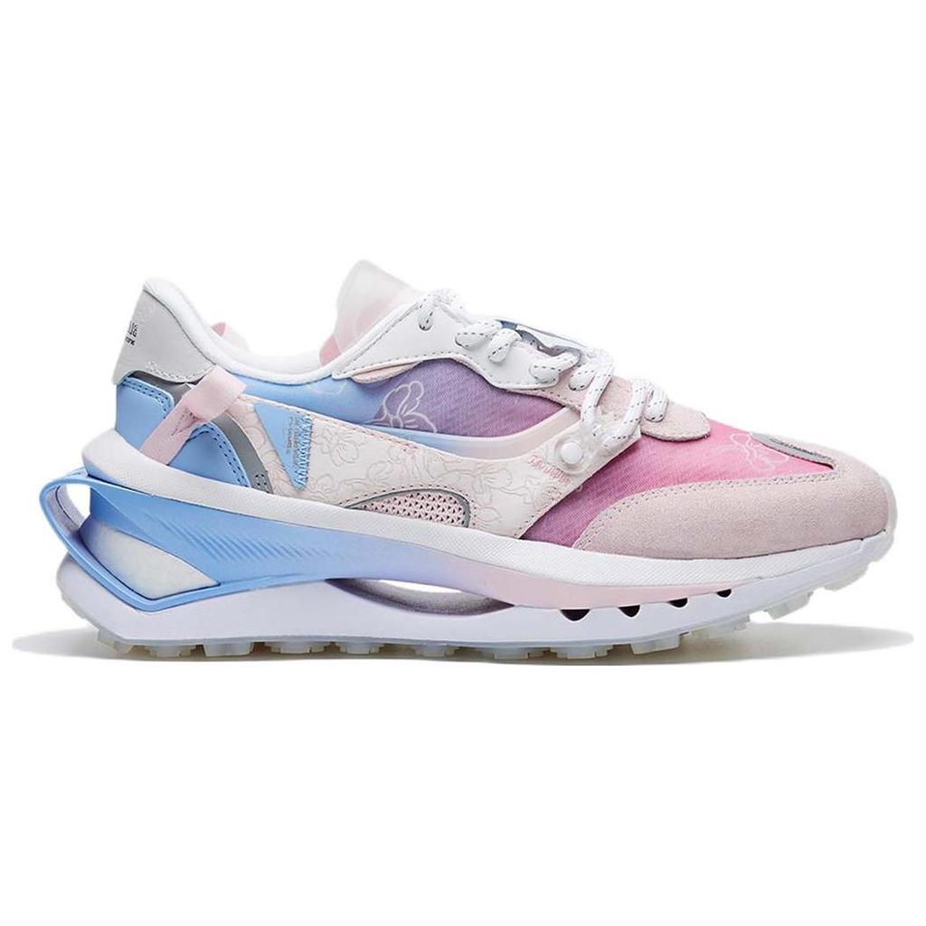 Li Ning Fang Yuan Premium Retro Comfortable Durable Breathable Lightweight Low-Top Lifestyle Casual Shoes Women Sneakers Pink Blue AGCS122-2