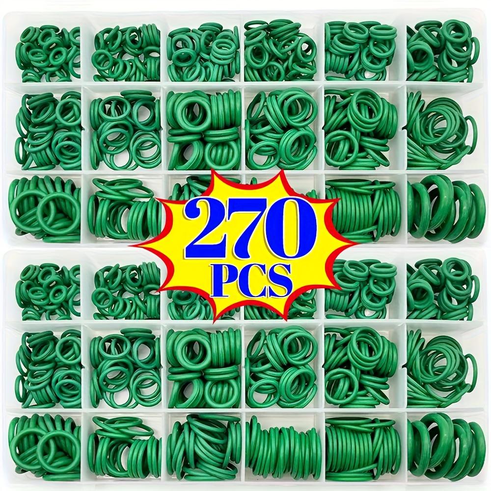 270pcs Green High-Quality Rubber O-Ring Kit - 18 Sizes Heavy-Duty Multi-Purpose Seals for Automotive, Plumbing, HVAC