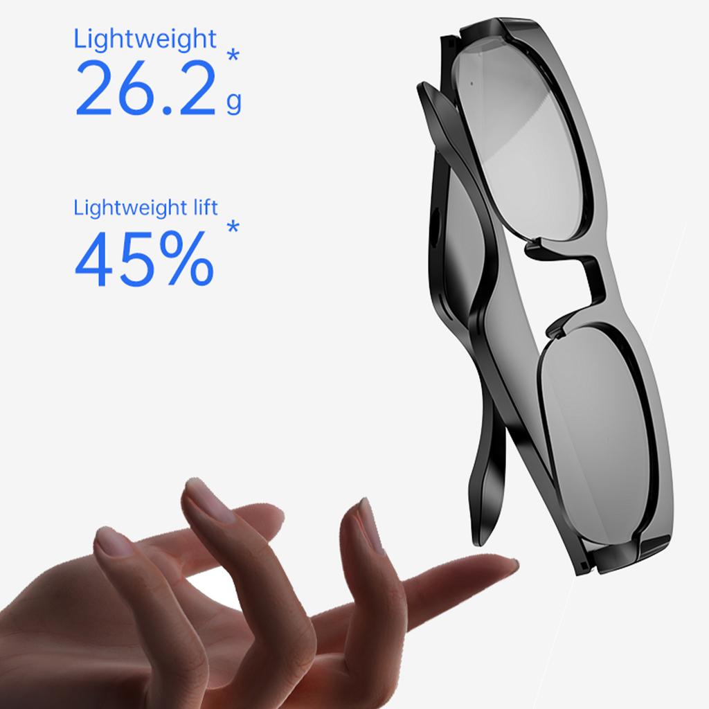 BT Smart Glasses Real-Time 150+ Language Translation Built-in Speakers Voice Control for Men Women Sports Cycling Running