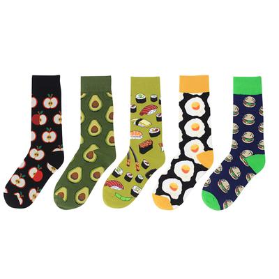 Men Women Casual Crew Socks Food Pattern Printed Comfortable Soft Fabric Breathable Daily Wear Socks Suitable for Various Occasions