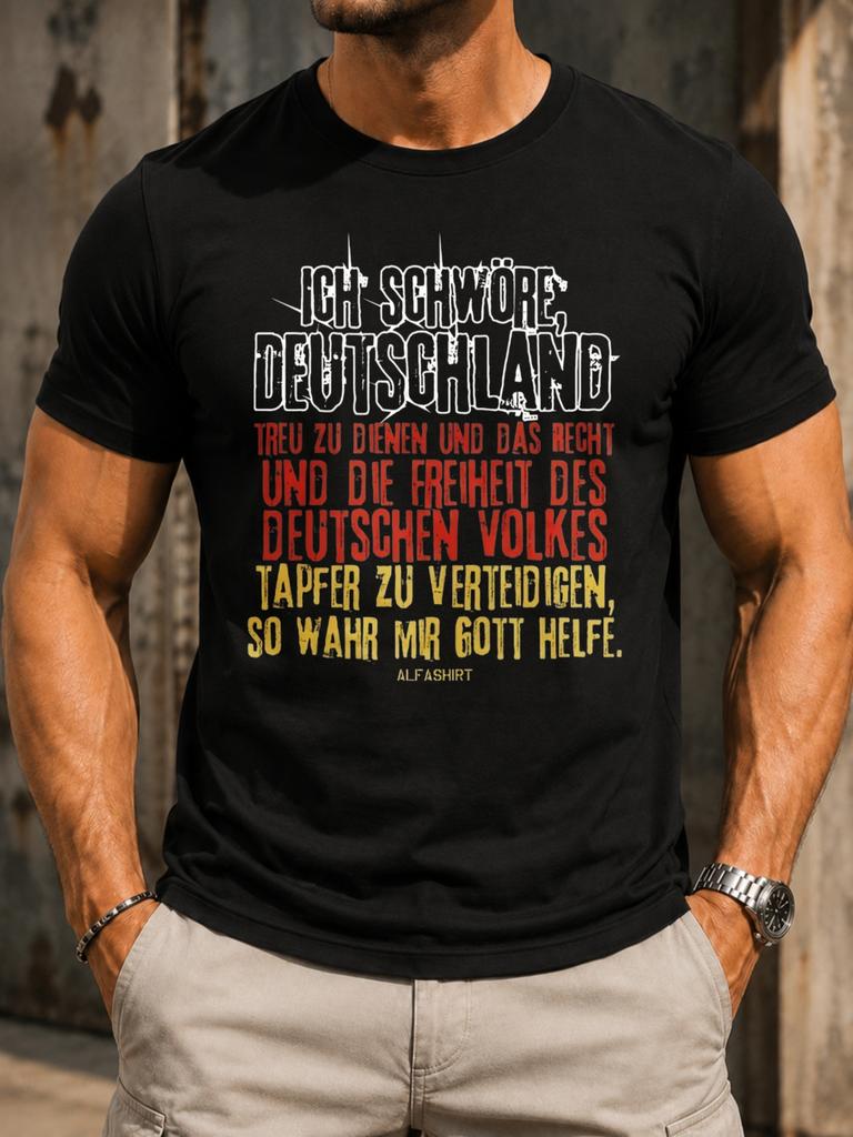 Gerunisex Loyalty Oath In Red And Gold Patriotic Typography Graphic With Vivid Centered Artwork And A Unisex All Tshirt