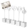5PCS Memo Card Clip Holder Picture Note Table Number Stand Office Stationery SuppliesWhite