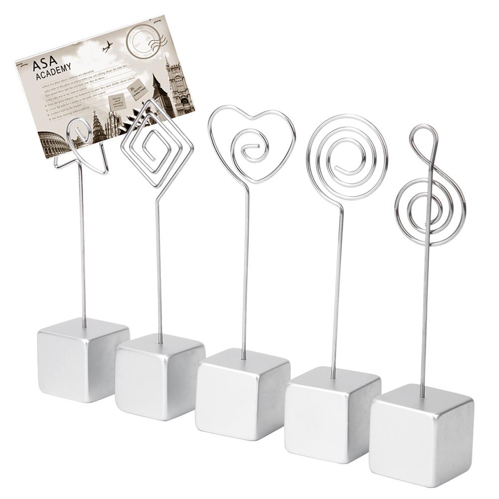 5PCS Memo Card Clip Holder Picture Note Table Number Stand Office Stationery SuppliesWhite