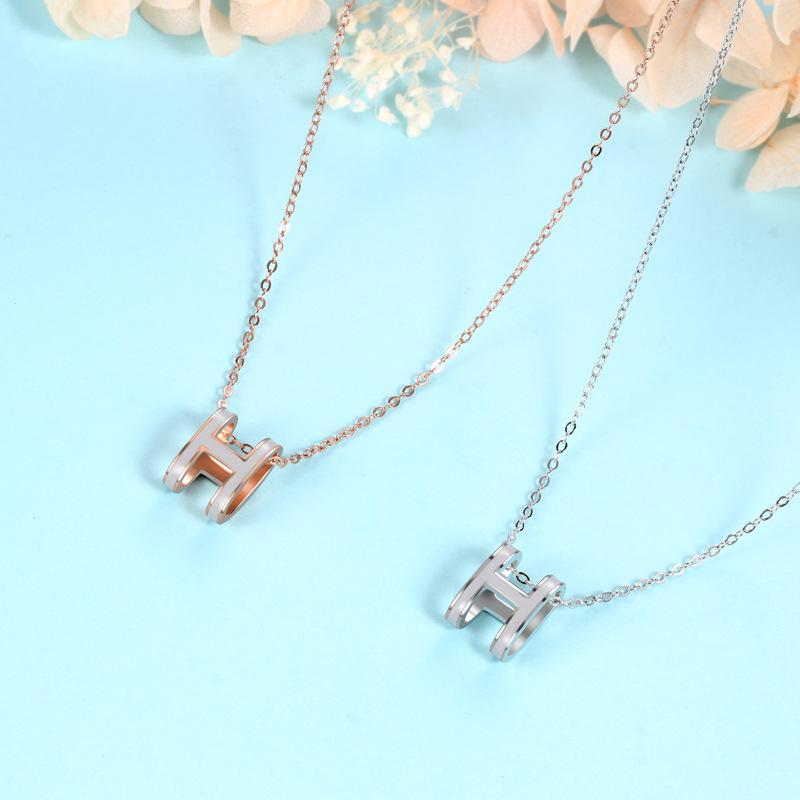 H Letter Necklace Fashion Niche Design Sense Jewelry Neck Chain Sweater Chain Premium Durable Quality Useful Practical