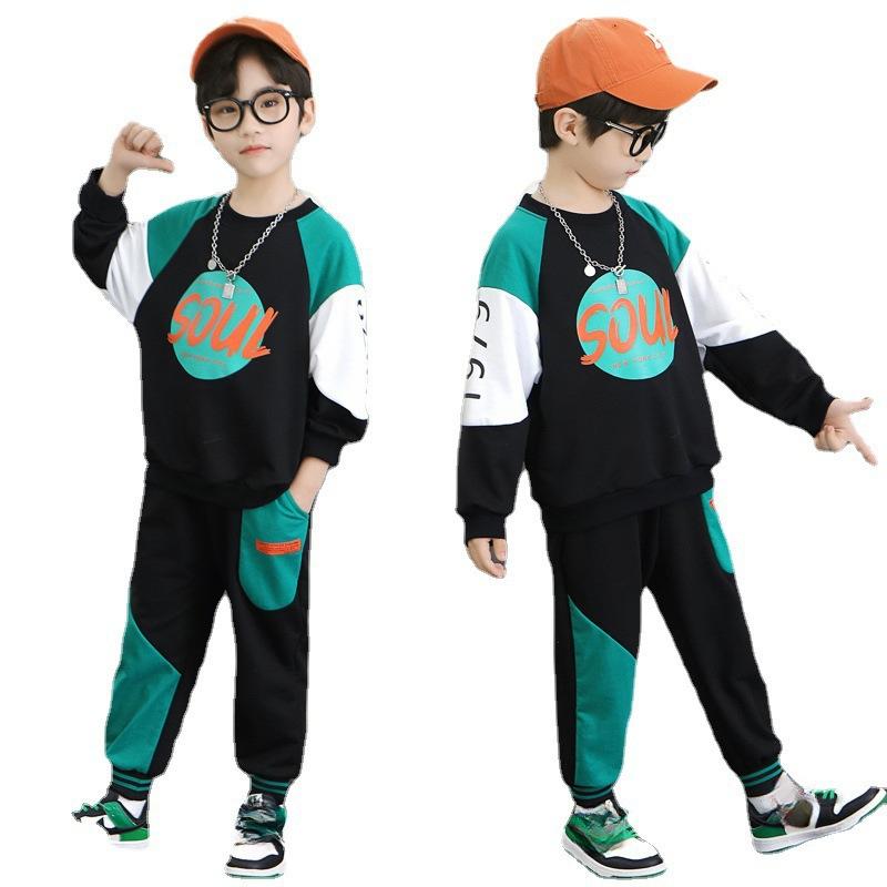 Tenue de sport pour garçons, mode printemps, pull décontracté pour enfants de taille moyenne et grande, joli pantalon, vêtements pour enfants