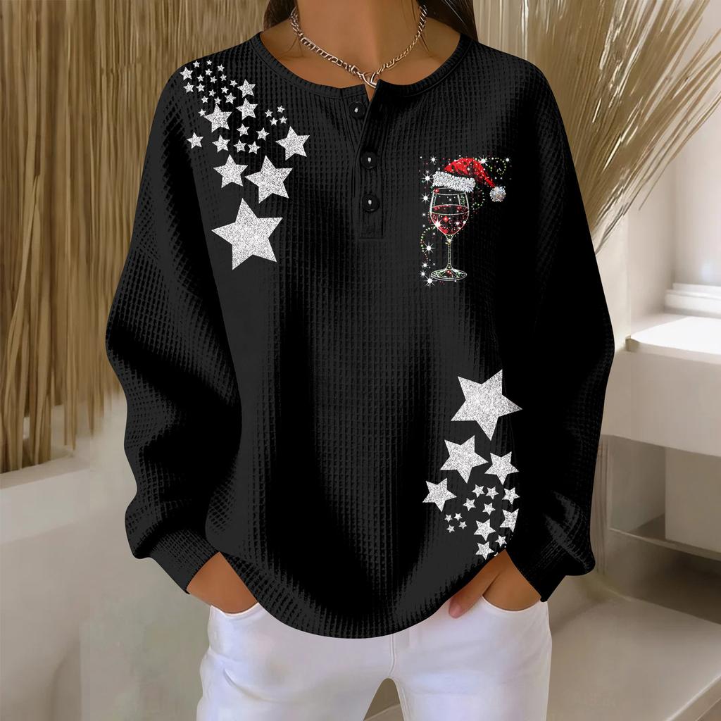 Women's Casual Shirts Long Sleeve Tops Button Up V Neck Loose Knit Fall Favorites For Women