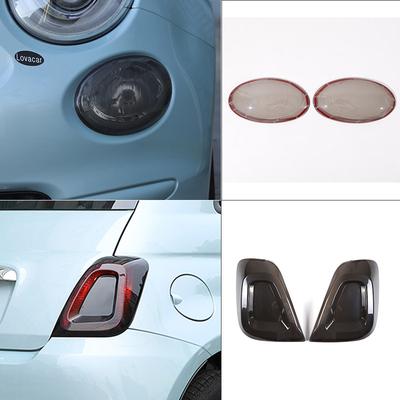For Fiat 500 2016- ABS Car High Beam Tail Light Decorative Cover Brake Light Indicator Light Protective Cover Accessories