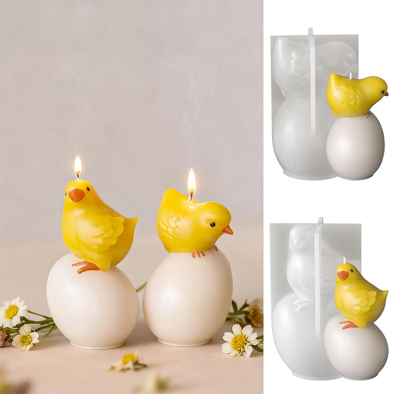 Standing Chick DIY Easter Egg Silicone Mold Candle Making Kit for Scented Plaster Resin Crafts