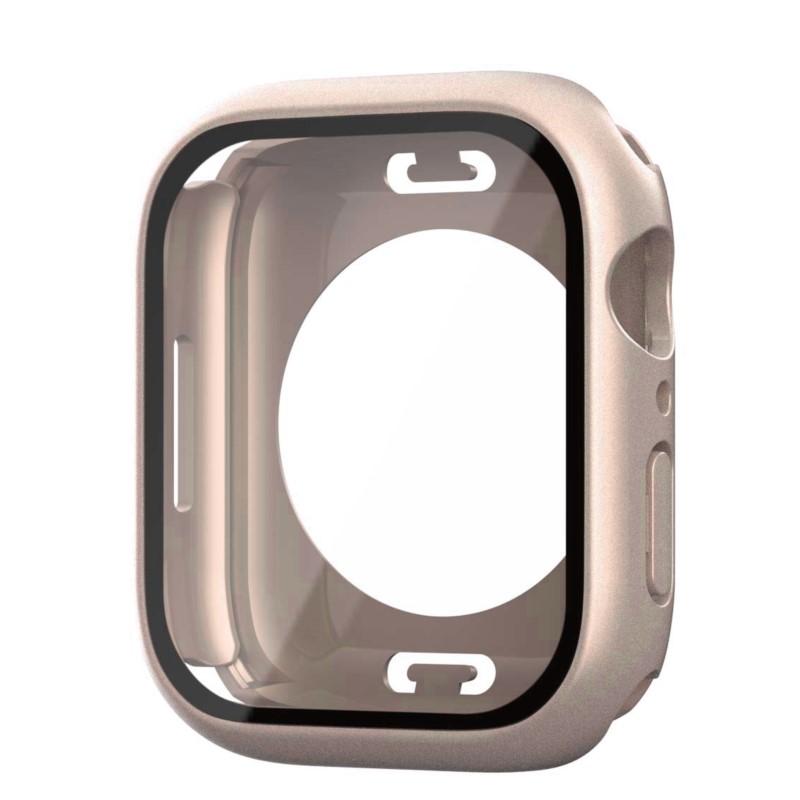 Case for Apple Watch Series 11/10/9/8/7/SE/3/6/5 Screen Protector 360° Full Protective Tempered Glass Face Cover+Back PC Bumper