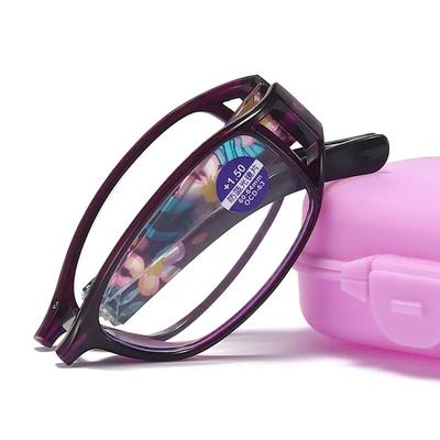 Folding Reading Glasses Women Men Anti-Blue Light Portable Magnifying Presbyopia Eyewear +100 +150 +200 +250 +300 +350 +400