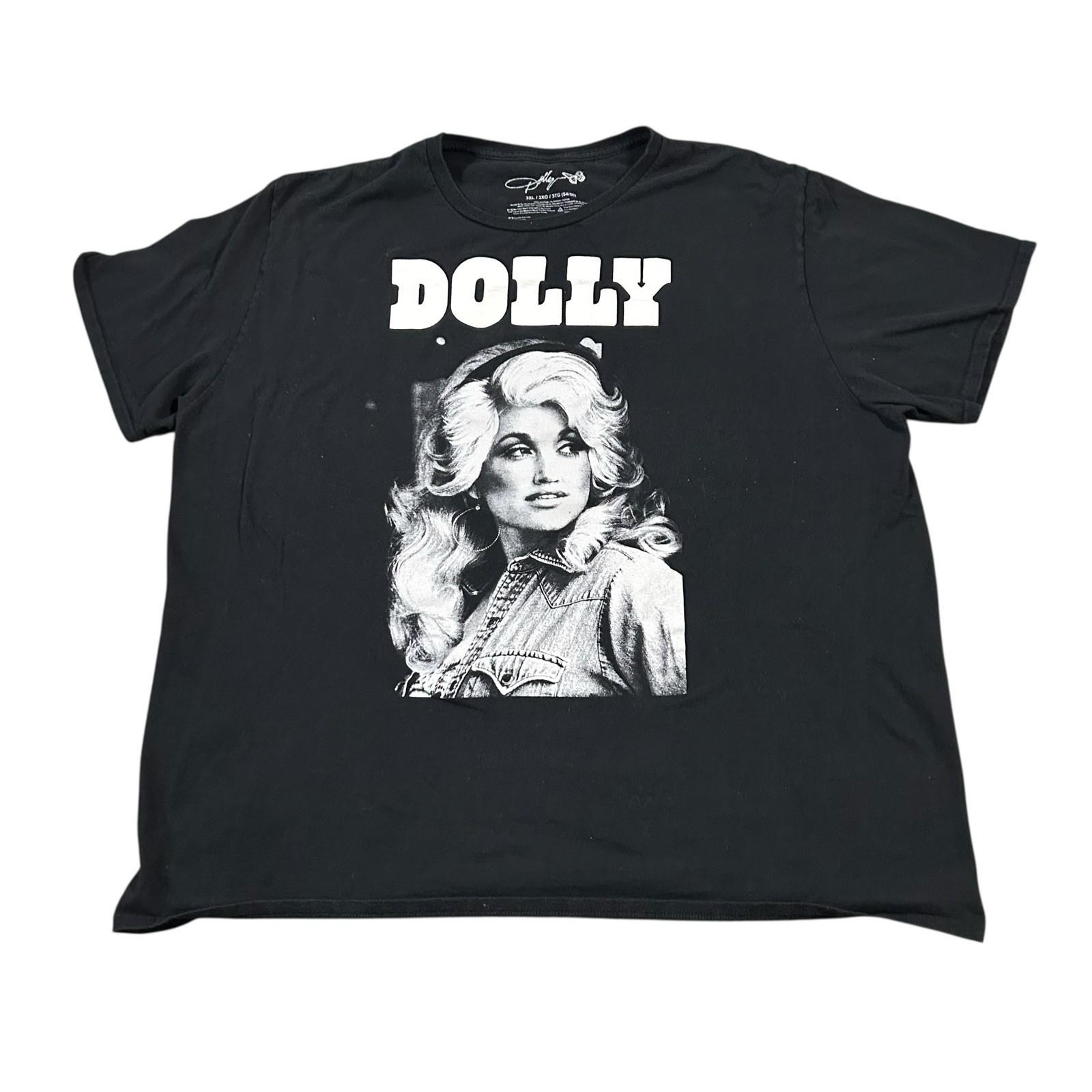 DOLLY PARTON Black Country Music Band T Shirt Size 3XL Unisex T-Shirt XXL