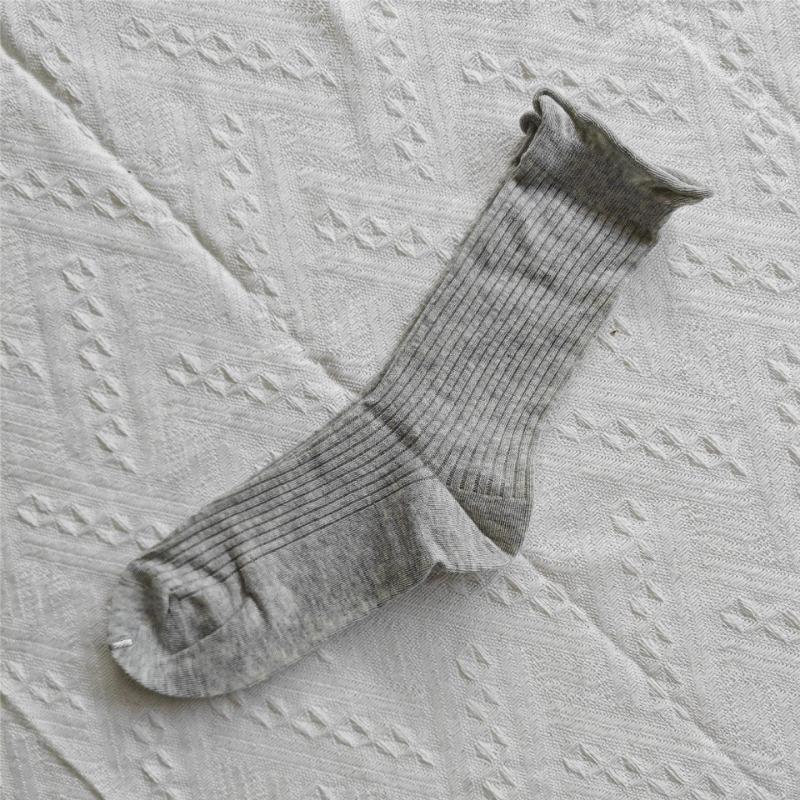 Female Spring and Summer Thin Ballet Style Show Thin Tube Pile Socks