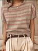 Blumenprint Rundhals Pullover Kurzarm Strickpullover für Damen - Sommer 2026 Edition