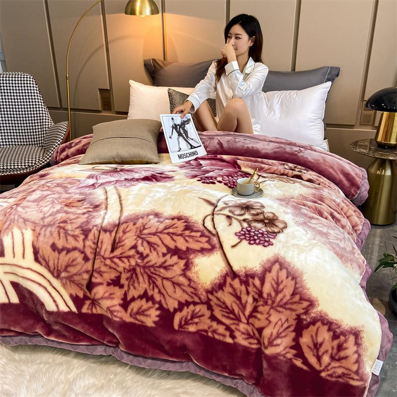 Double-Layer Thickened Fleece Blanket for Single or Double Use Autumn/Winter Cover Blanket