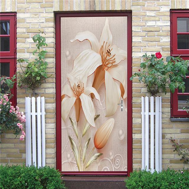 Underwater World Wallpaper 3D Door Sticker Self Adhesive PVC Fish Dolphin Poster For Kids Girls Room Home Door Decoration Murals