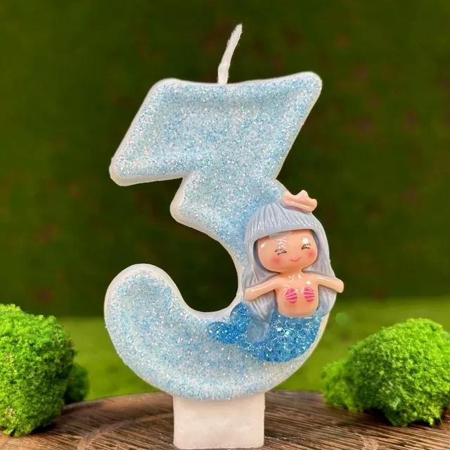 Creative Number Birthday Candle Cake Birthday Decoration Candle Handmade Party Mermaid Party Atmosphere Decoration Supplies