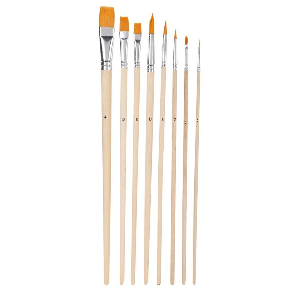 

8PCS Fine nylon filaments Watercolor Gouache Brush Set Handmade art coloring projects Painting Brush