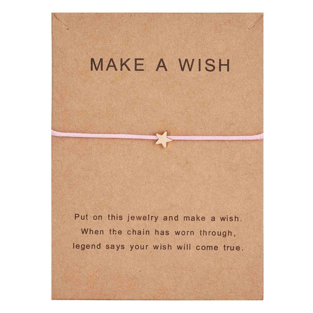Make a Wish Crown Five-stars Cross Heart Woven Paper Card Bracelet Adjustable Lucky Red String Bracelets Femme Jewelry