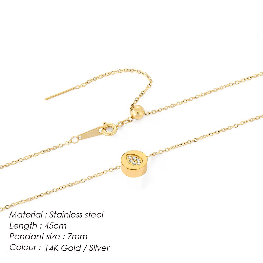 EMANCO Simple Temperament Round Pendant Fashion Classic Design High Quality Stainless Steel Necklace Ladies
