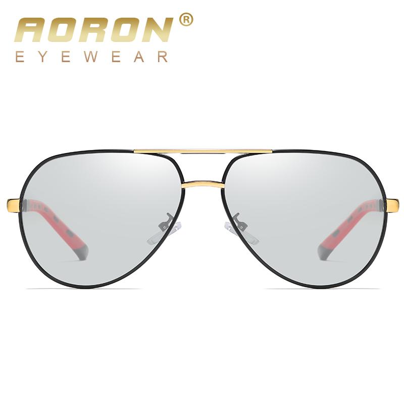 aoron Metal Frame Day Night Vision Photochromic Polarized Sunglasses Outdoor Fashion Design Anti Glare UV400 Driving Fishing Cycling Sport Glasses