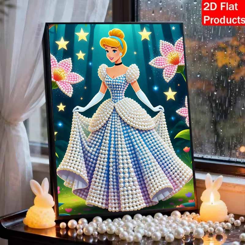 Disney Conjunto de Pintura com Pérolas Cinderela A Pérola da Floresta Obra de Arte Exquisita e Brilhante Perfeito para Decoração de Parede de Casa e Presentes Artesanais