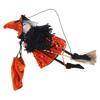 Spooky Flying Witch On Broomstick Hanging Decoration Fabric Wood Jute Rope Halloween Prop for Indoor Outdoor Haunted House