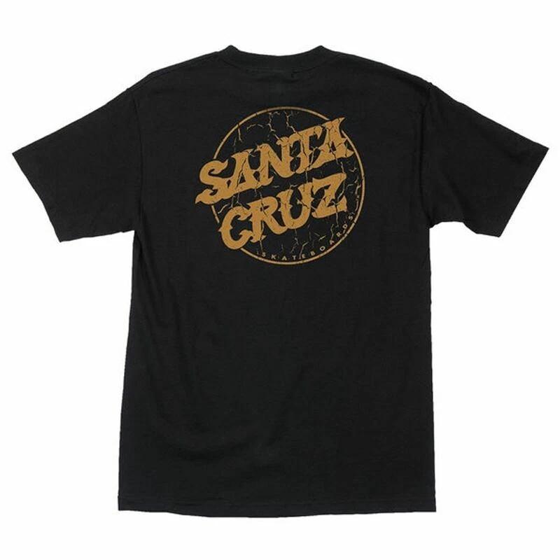 Santa Cruz CRACKED DOT Skateboard T Shirt BLACK XXL