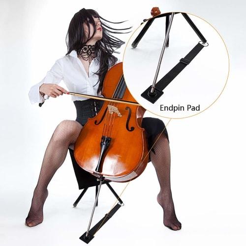 Cello Pad, Endpin, Cello Stopper, Anti-Slip, Adjustable Mat, Instrument Parts, Accessories (A)