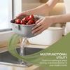 Kitchen Drain Basket Double Layer Fruit and Snack Tray Organizer Multipurpose Food Storage Box with Water Filtering Function