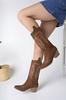 Women Modern Stylish Fashion Boots Boots Faux Leather Suede Tan Suede Embroidered New Season Cowboy Boots