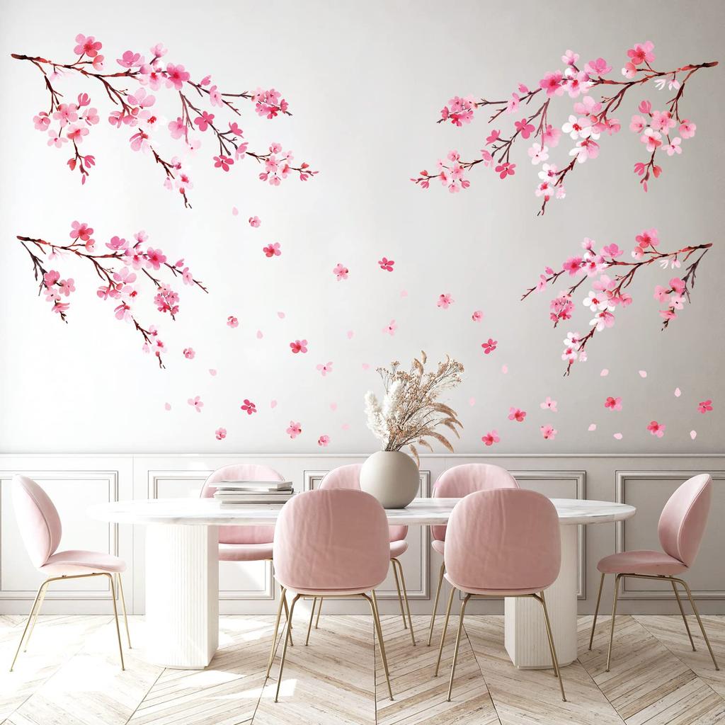DECOWALL Watercolor Cherry Blossom Wall Sticker Decorate for DIY Wall Transfer Wall Art Sticker Bathroom Room Infant DWL-2003P1903 - Kindergarten,