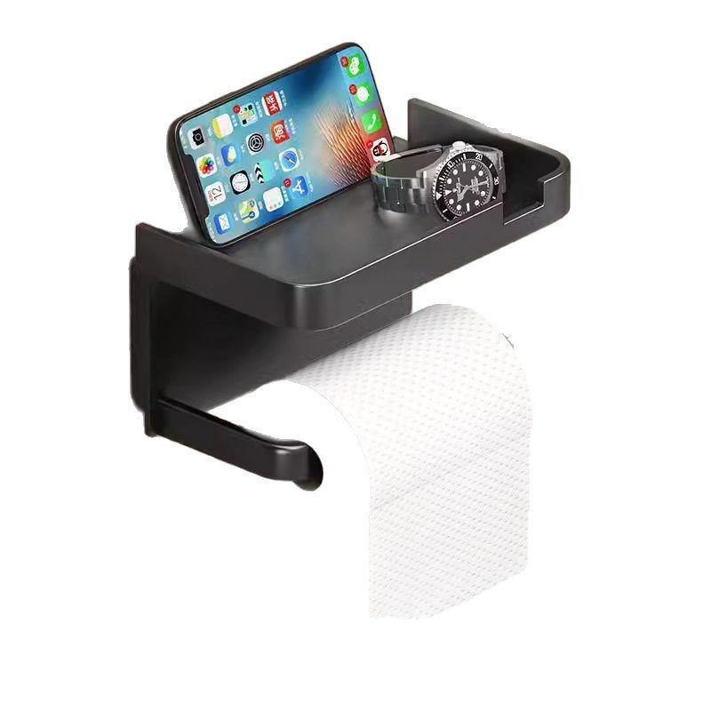 Wall-Mounted Toilet Paper Holder and Shelf for Bathroom Storage
