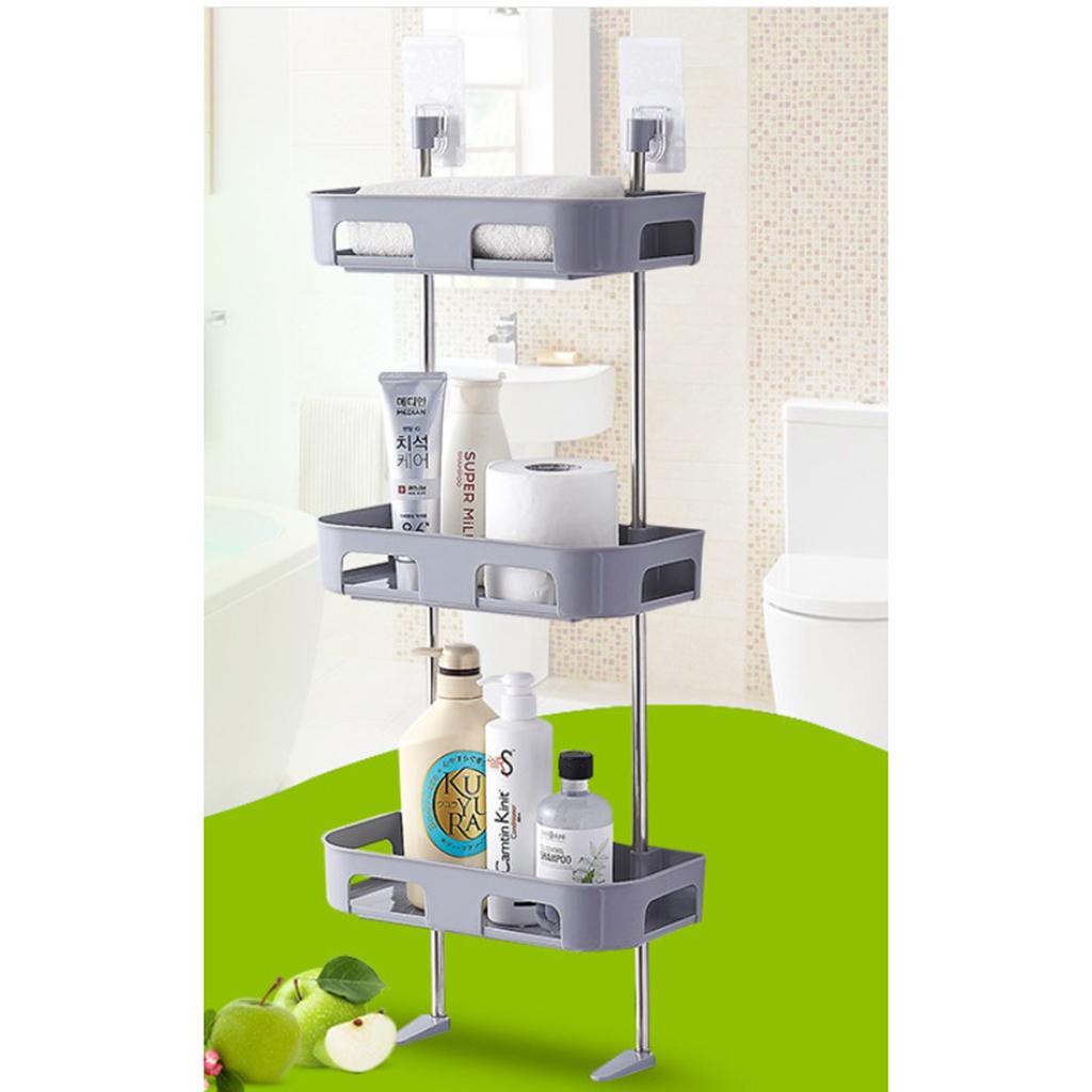 1/2/ Toilet Shelf Bathroom Storage rack -mounted Shower Shampoo Tissue Towels Holder