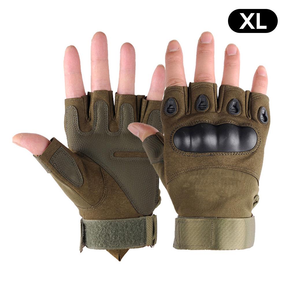 Motorcycle Riding Fitness Gloves Outdoor Tactical Fingerless Gloves Hard Knuckle Hunting Combat Hiking Military Half Finger Glov