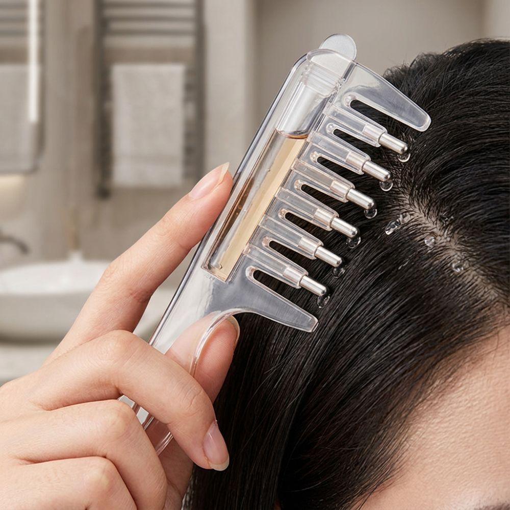 Rolling Metal Teeth Scalp Liquid Guide Comb Hair Care Comb Scalp Beard Car